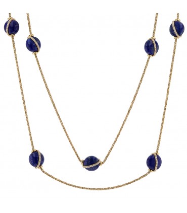 Fred Baie des Anges lapis lazuli, diamonds and gold necklace