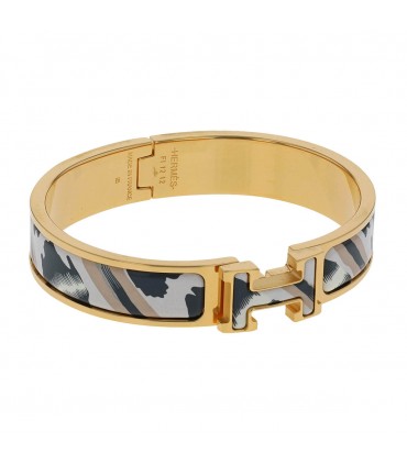 Hermès Clic H gold plated bracelet