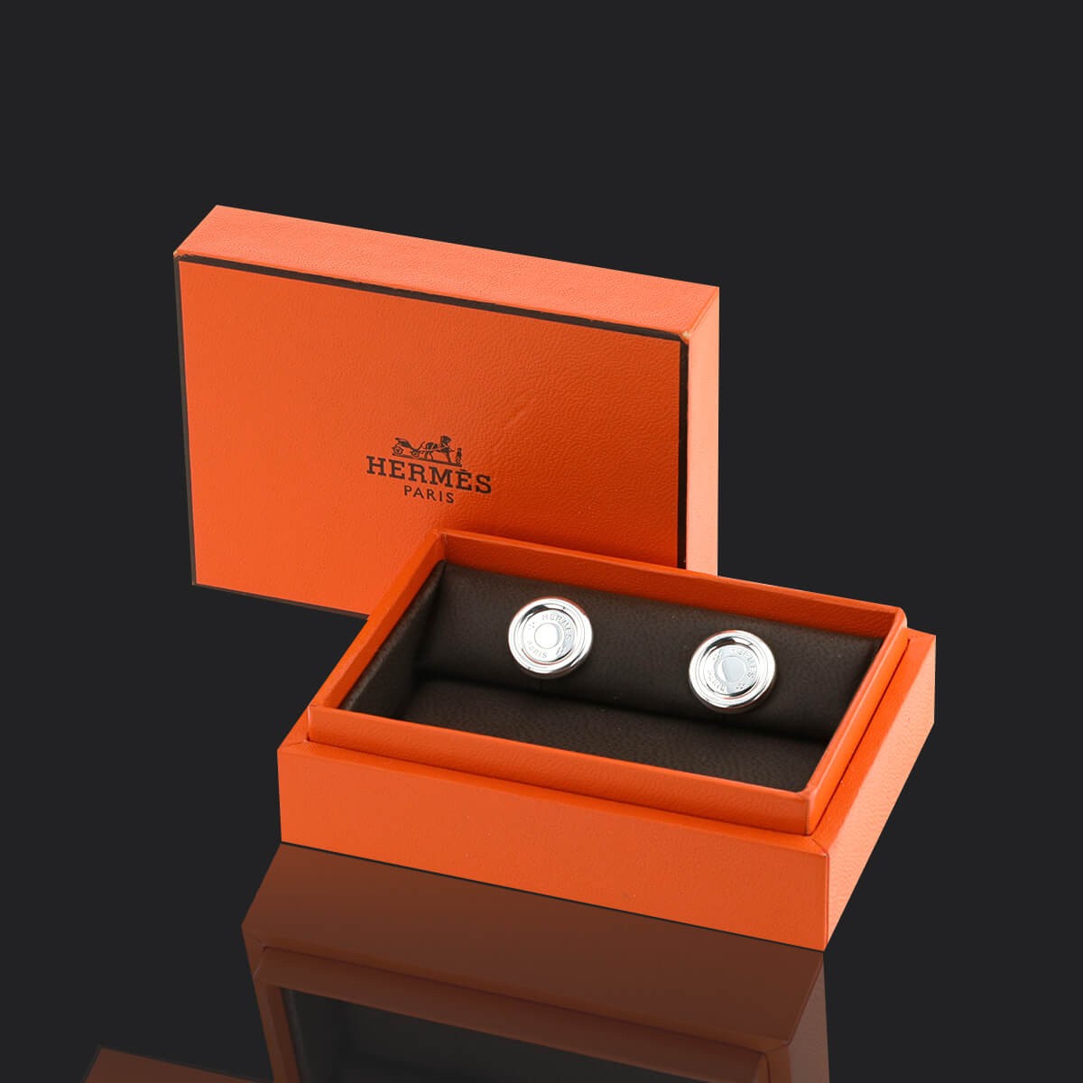 Hermès Clou de Selle silver earrings