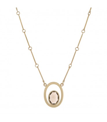 Collier or et quartz