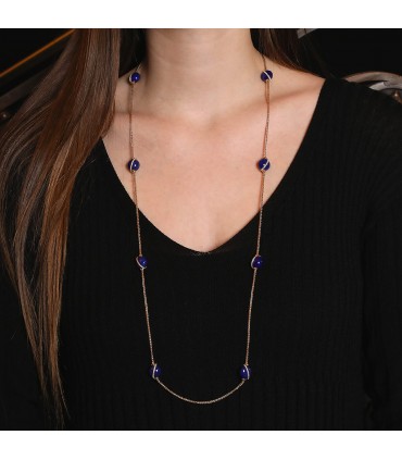 Fred Baie des Anges lapis lazuli, diamonds and gold necklace