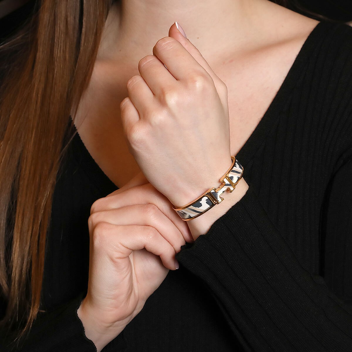 Hermès Clic H gold plated bracelet