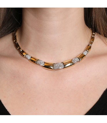 Diamonds and gold necklace