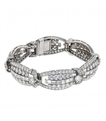 Bracelet or, platine et diamants