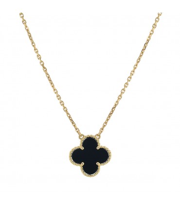 Van Cleef & Arpels Vintage Alhambra onyx and gold necklace