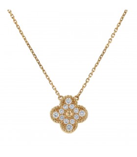 Van Cleef & Arpels Vintage Alhambra diamonds and gold necklace