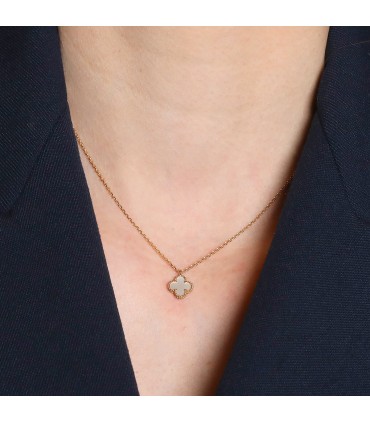 Van Cleef & Arpels Sweet Alhambra mother of pearl and gold necklace