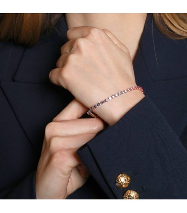 Color sapphires and gold bracelet