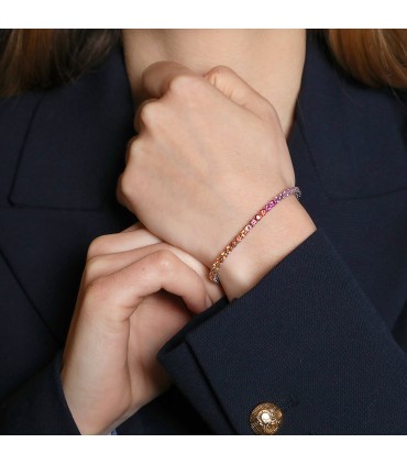 Color sapphires and gold bracelet