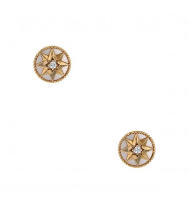 Dior Rose des Vents mother of pearl, diamonds and gold earrings