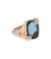 Pomellato Ritratto blue london topaze, diamonds and gold ring