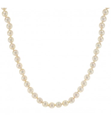 Cultured pearl and gold necklace