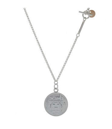 Hermès Ex Libris gold and silver necklace