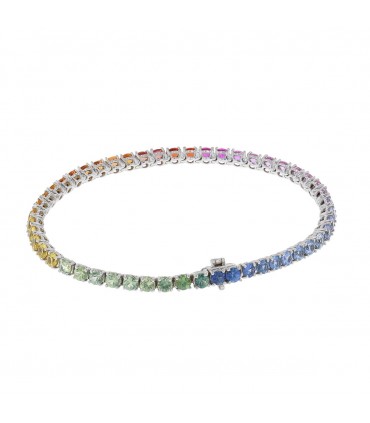 Color sapphires and gold bracelet