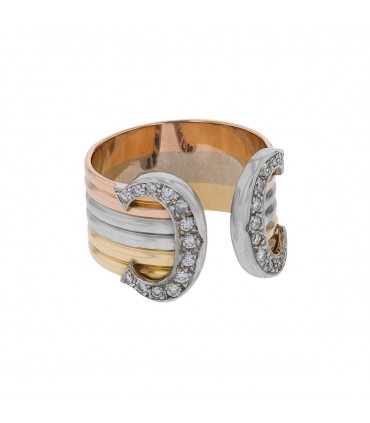 Cartier Double C diamonds and gold ring