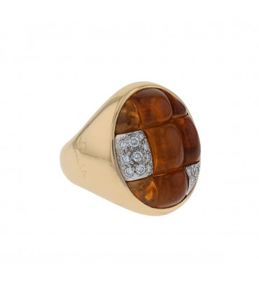 Pomellato Mosaïco citrines, diamonds and gold ring