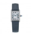 Cartier Tank diamonds and stainless steel watch