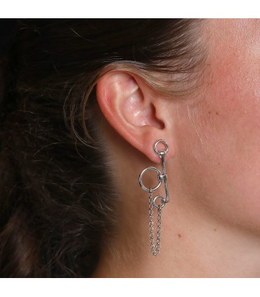 Hermès Mors de Bride silver earrings