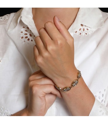 Diamonds, rubies and gold bracelet