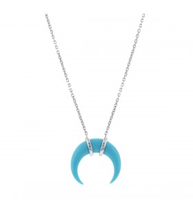 Djula Corne, turquoise, diamonds and gold necklace