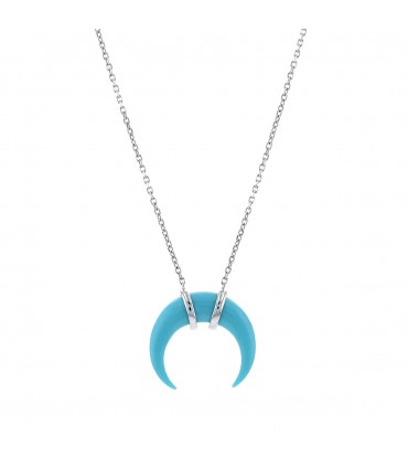 Djula Corne, turquoise, diamonds and gold necklace