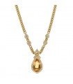 Citrines, diamonds and gold necklace