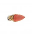 Coral, gold and silver ring