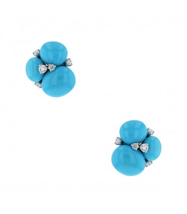 Pomellato Capri turquoise, diamonds and gold earrings