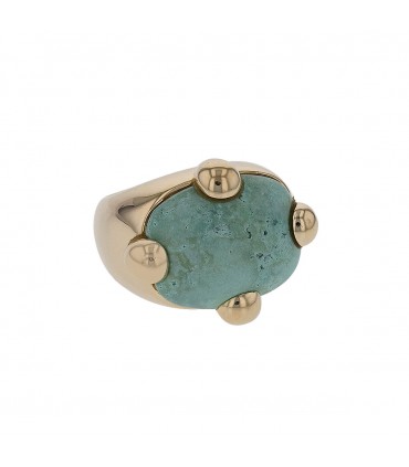 Turquoise and gold ring