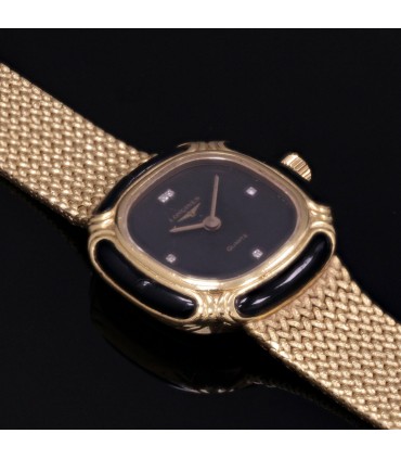 Longines onyx and gold watch