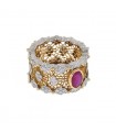 Buccellati Tulle gold, diamonds and ruby ring