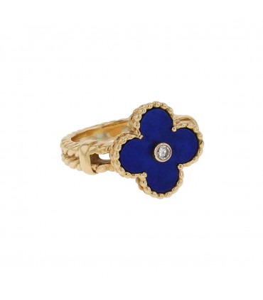 Van Cleef & Arpels Alhambra lapis lazuli, diamond and gold ring