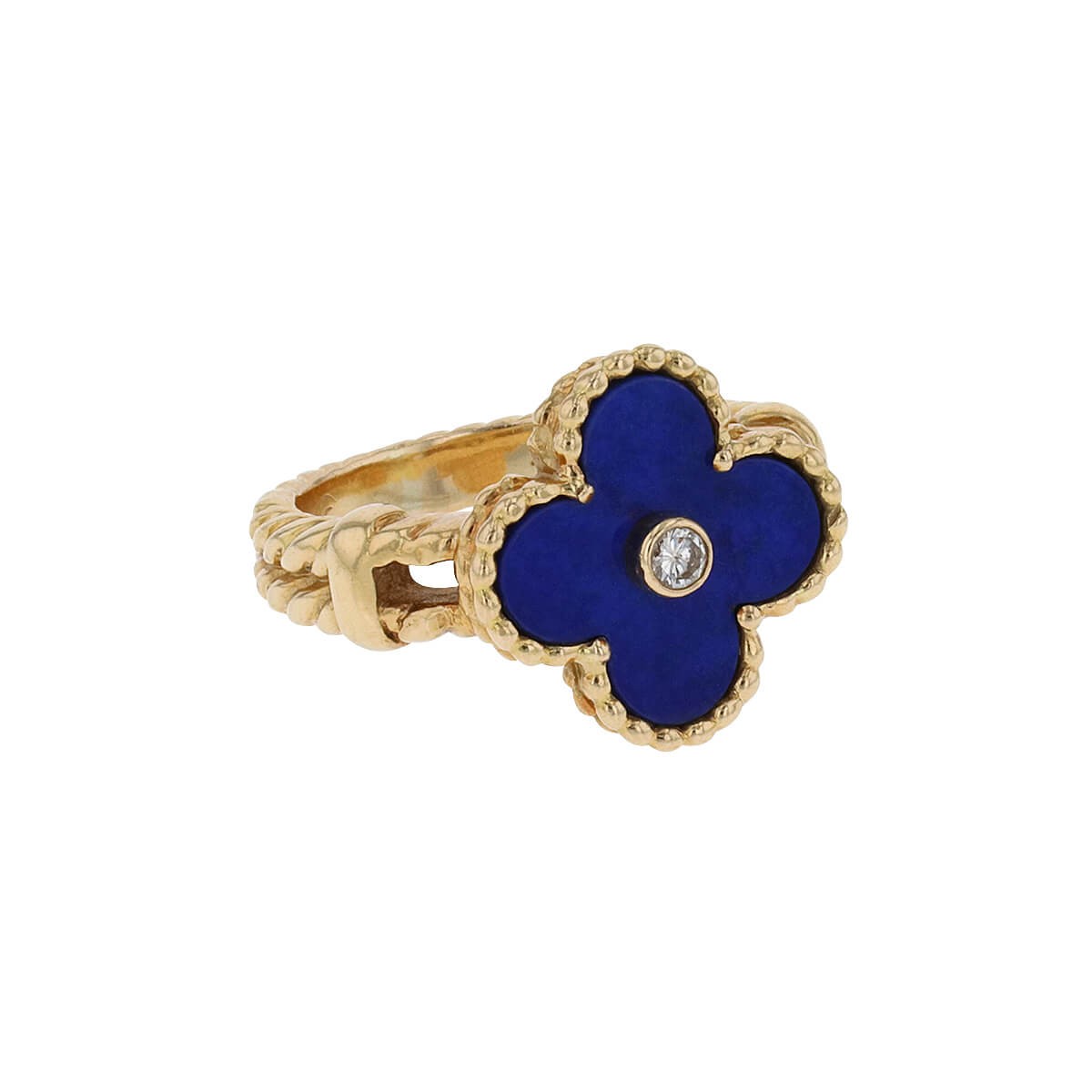 Van Cleef & Arpels Alhambra lapis lazuli, diamond and gold ring