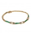 Emeralds, diamonds and gold bracelet