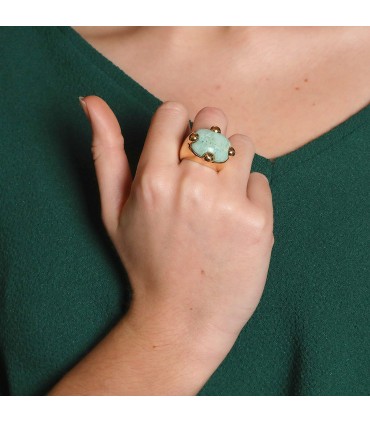 Turquoise and gold ring