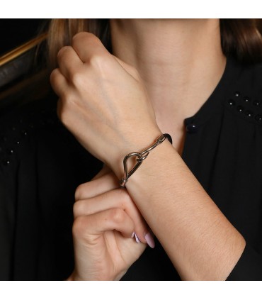 Hermès Jumbo leather and stainless steel bracelet