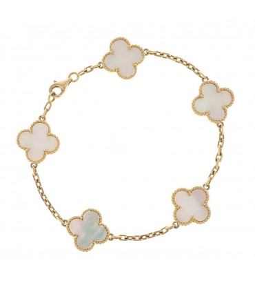 Van Cleef & Arpels Alhambra mother-of-pearl and gold bracelet