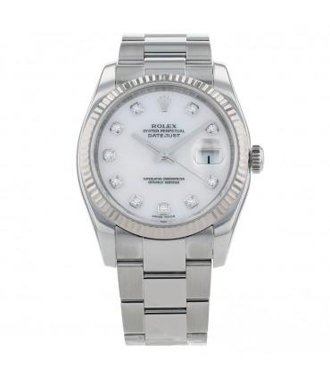 Rolex DateJust diamonds and stainless steel watch