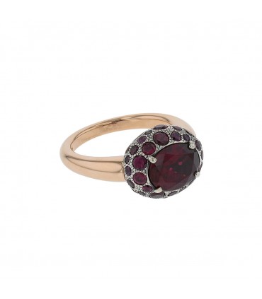 Pomellato Tabou garnets, gold and silver ring