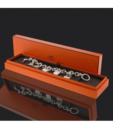 Hermès Amulette 5 Sacs silver bracelet