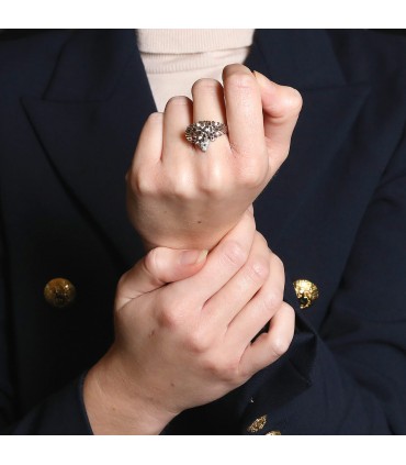 Boucheron Hans Le Hérisson diamonds, sapphires and gold ring