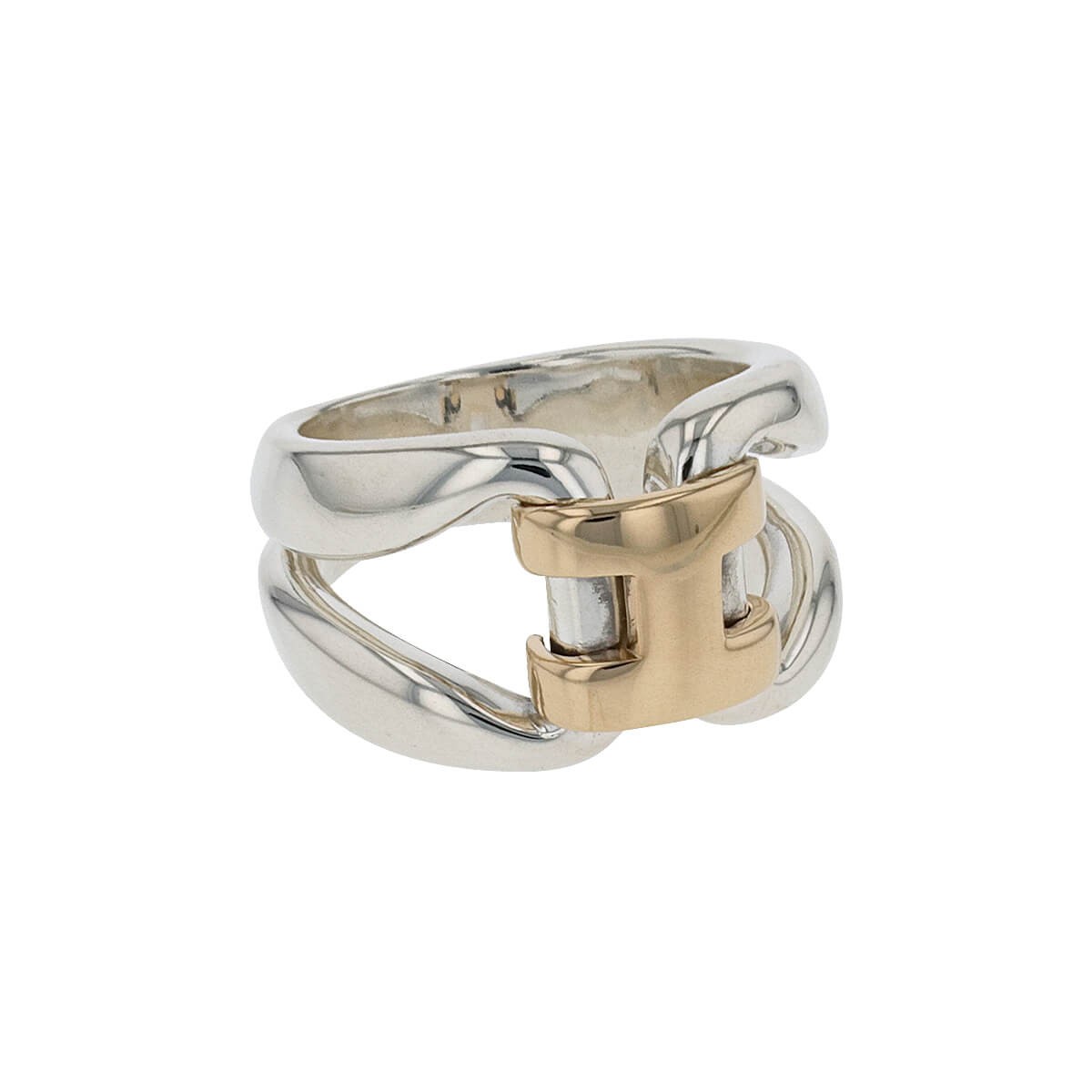 Herm s History silver and gold ring