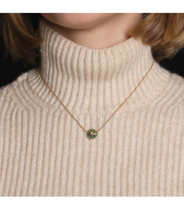 Dior Rose des Vents malachite, diamond and gold necklace