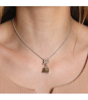 Hermès Amulettes Kelly silver necklace