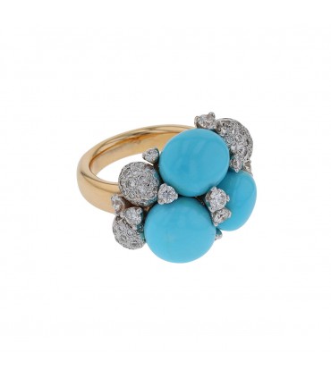 Pomellato Capri turquoise, diamonds and gold ring