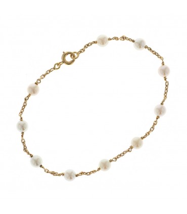 Cultured Pearls and gold bracelet