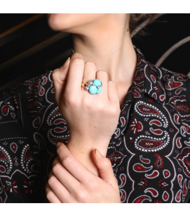 Pomellato Capri turquoise, diamonds and gold ring