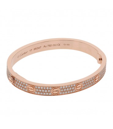 Bracelet Cartier Love Pavé Taille 17