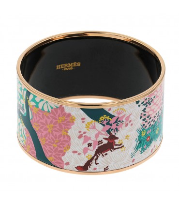 Hermès enamel and gold plated metal bracelet