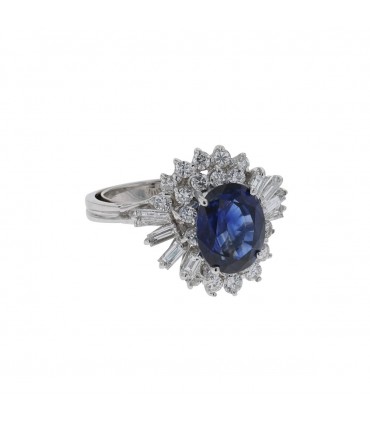 Bague saphir, diamants